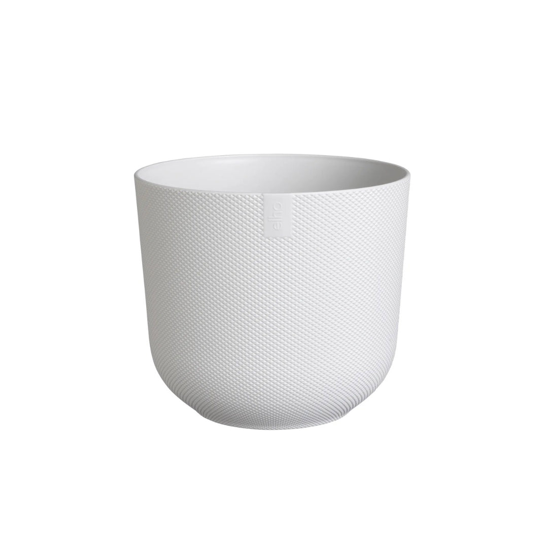 Elho White Jazz Round Recycled Plastic Plant Pot - 14cm