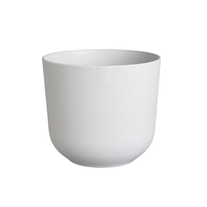 Elho White Jazz Round Recycled Plastic Plant Pot - 19cm