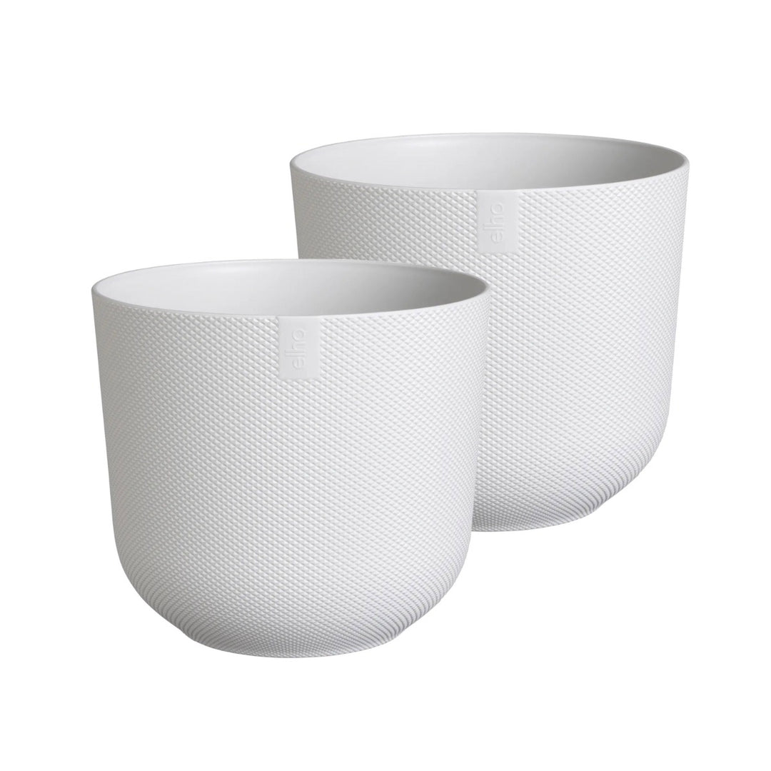 Elho White Jazz Round Recycled Plastic Plant Pot - 19cm