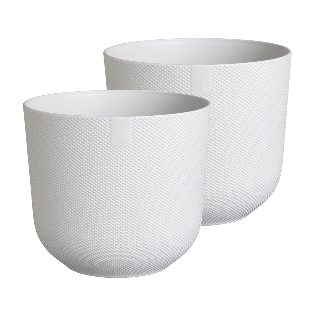 Elho White Jazz Round Recycled Plastic Plant Pot - 26cm