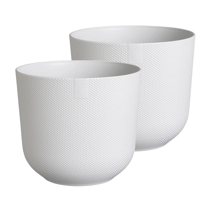 Elho White Jazz Round Recycled Plastic Plant Pot - 26cm