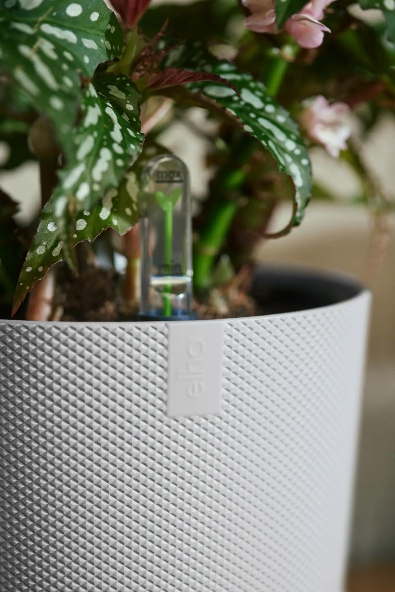 Elho White Jazz Round Recycled Plastic Plant Pots - Mixed Set of 3 Sizes