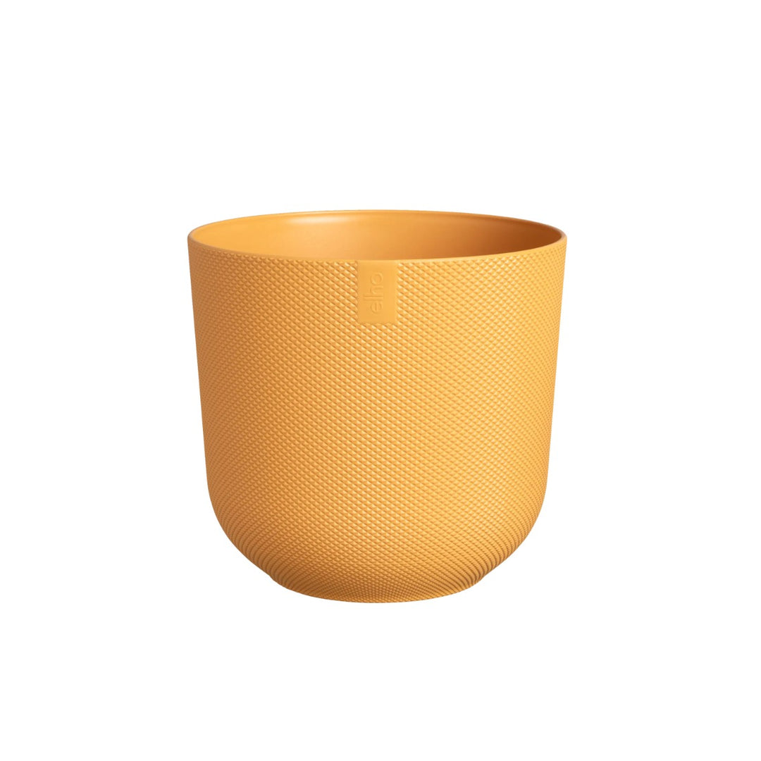 Elho Amber Yellow Jazz Round Recycled Plastic Plant Pot - 14cm