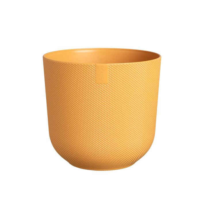 Elho Amber Yellow Jazz Round Recycled Plastic Plant Pot - 19cm