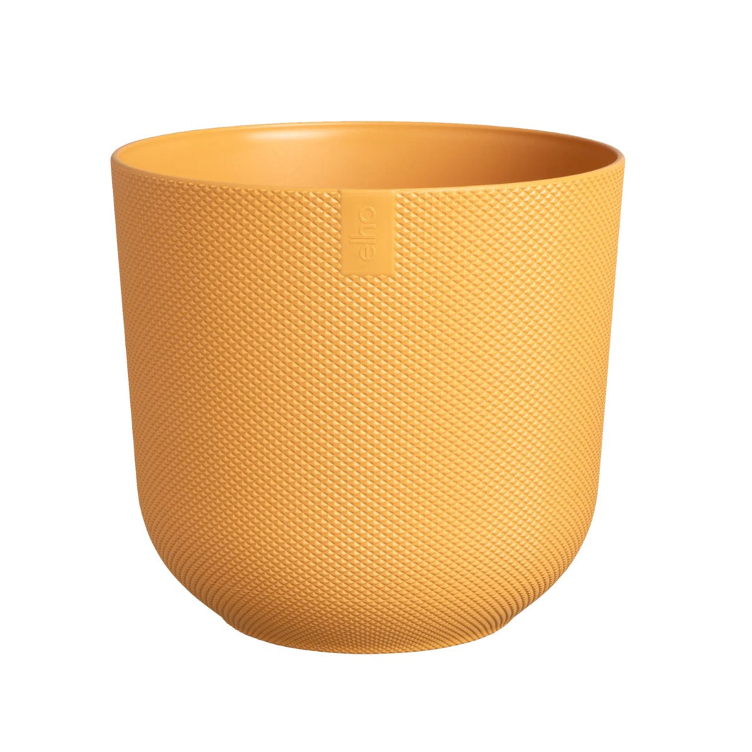 Elho Amber Yellow Jazz Round Recycled Plastic Plant Pot - 26cm