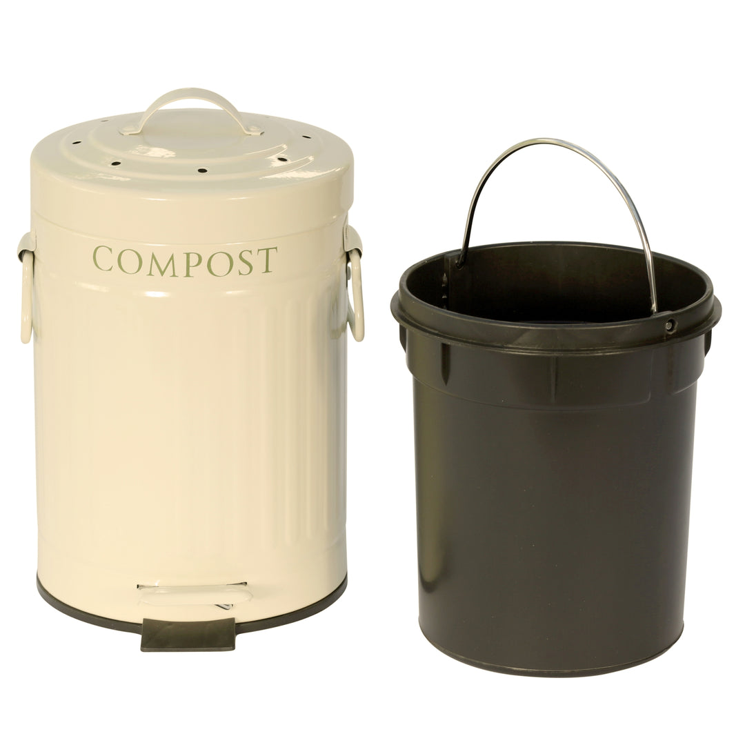 KitchenCraft Cream Compost Pedal Bin