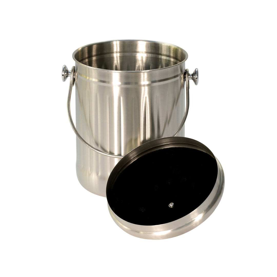 KitchenCraft Brushed Stainless Steel Compost Caddy
