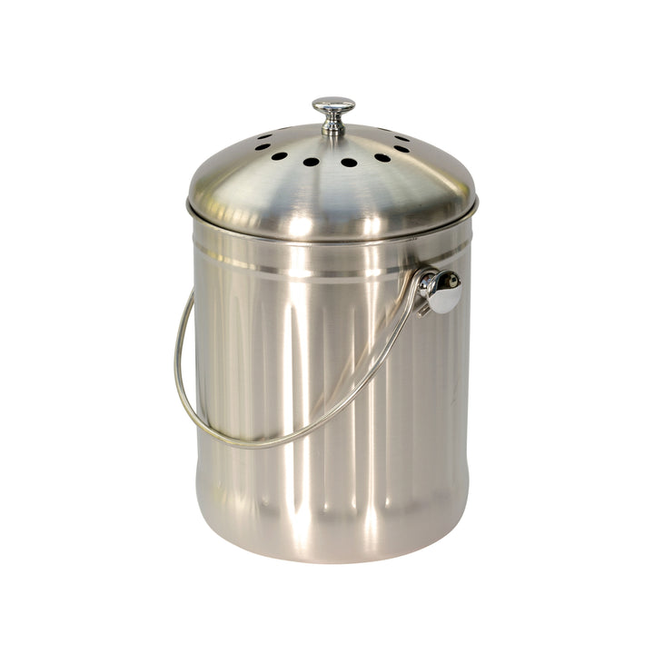 KitchenCraft Brushed Stainless Steel Compost Caddy