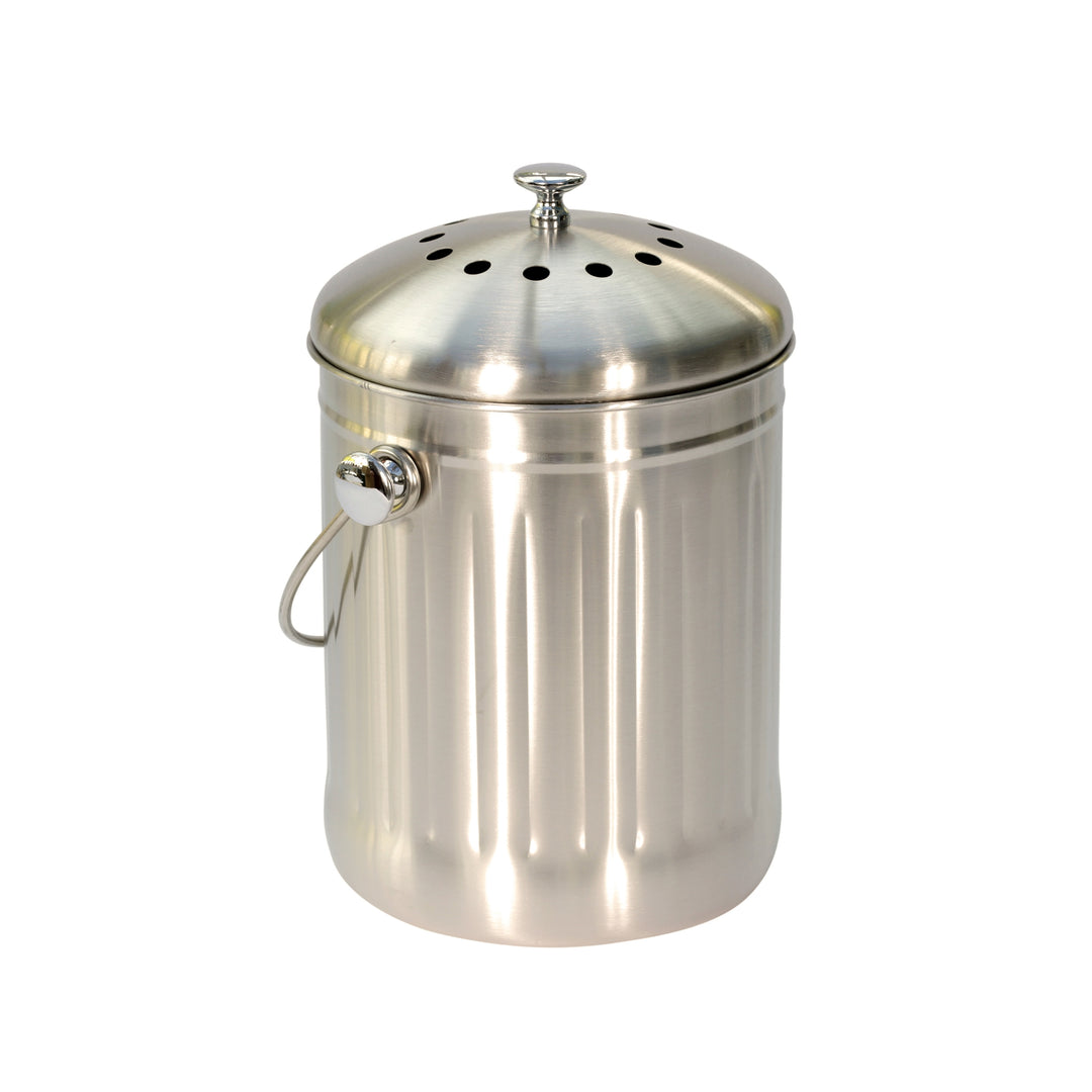KitchenCraft Brushed Stainless Steel Compost Caddy