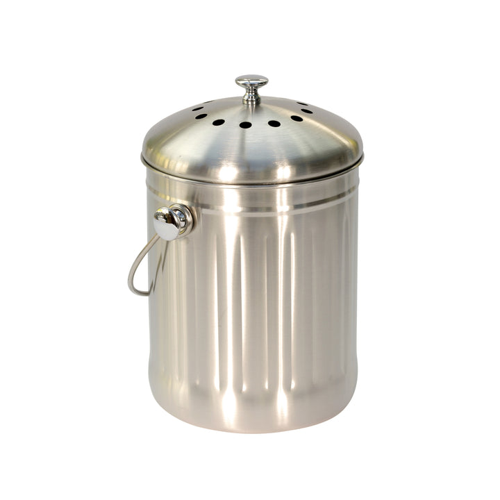 KitchenCraft Brushed Stainless Steel Compost Caddy