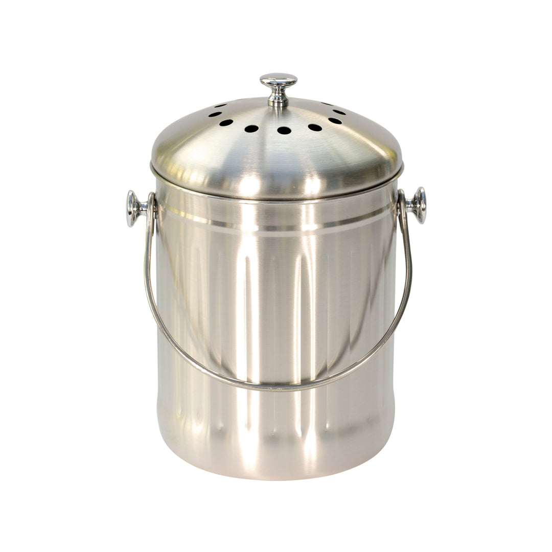KitchenCraft Brushed Stainless Steel Compost Caddy