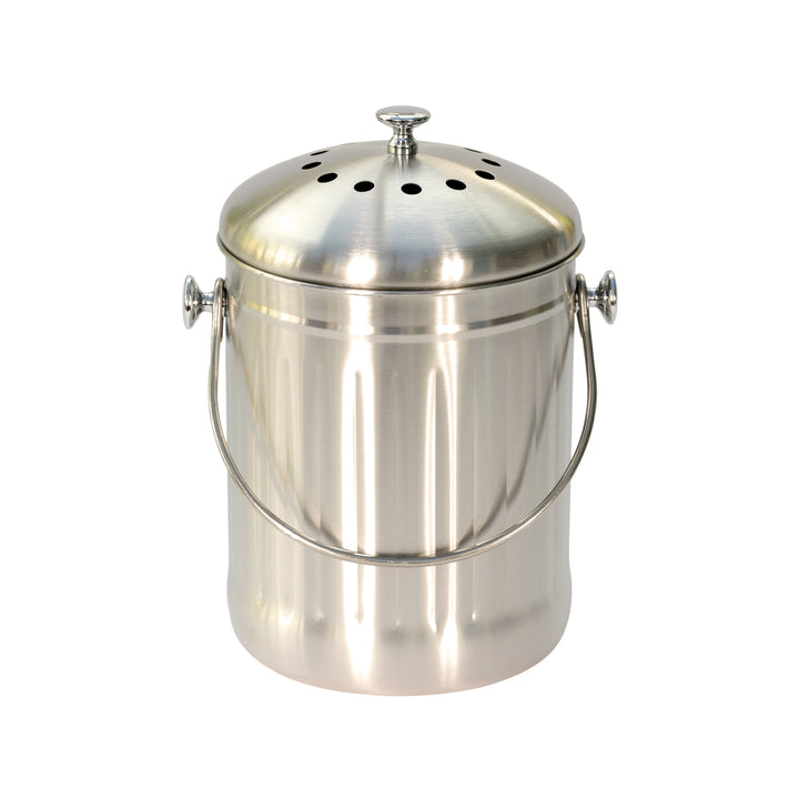 KitchenCraft Brushed Stainless Steel Compost Caddy