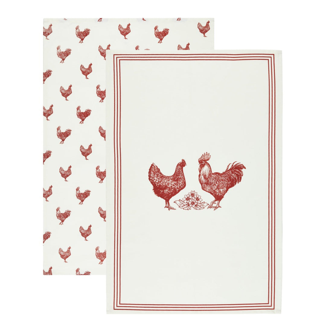 KitchenCraft French Hen Tea Towels Set