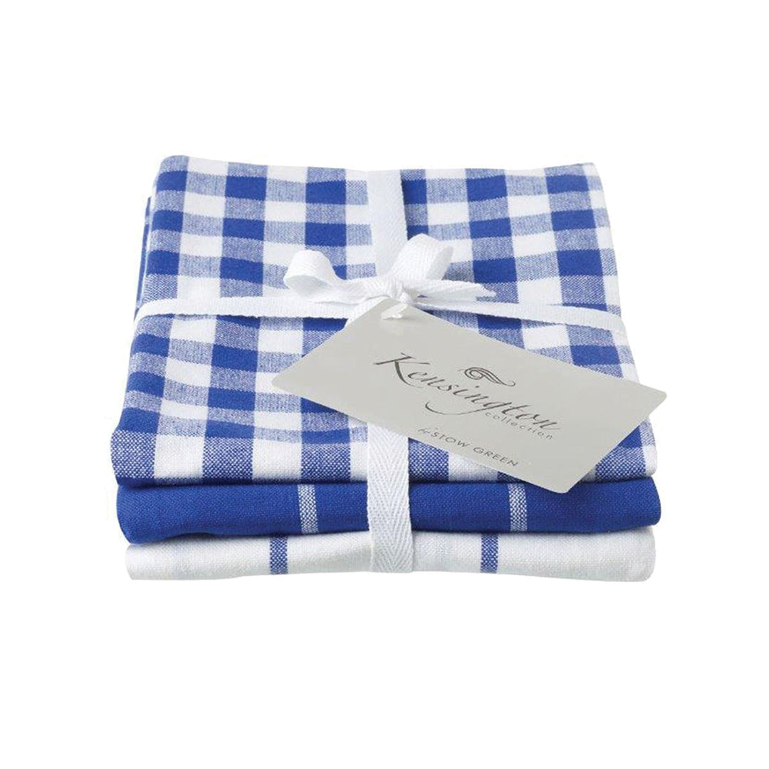 Stow Green Kensington Check Tea Towels Set - Blue