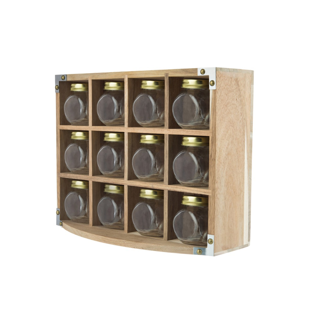Captivate Kitchen Pantry Acacia Wood Spice Rack