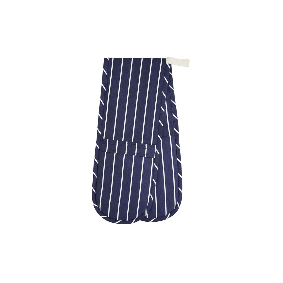 KitchenCraft Blue Butchers Stripe Double Oven Glove