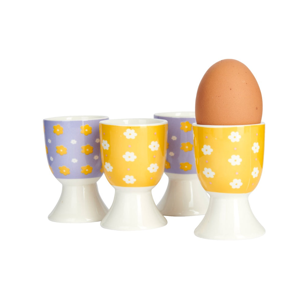 floral egg cups made from porcelain