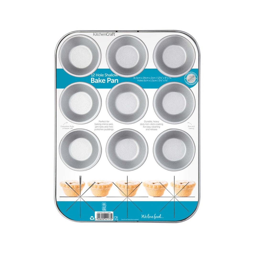 KitchenCraft Non-Stick Shallow Bake Pan - 12 Hole