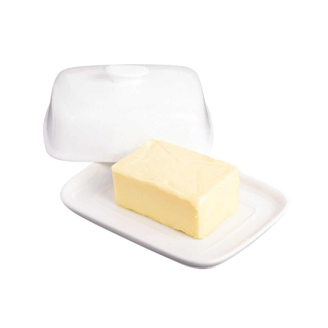 KitchenCraft White Porcelain Covered Butter Dish