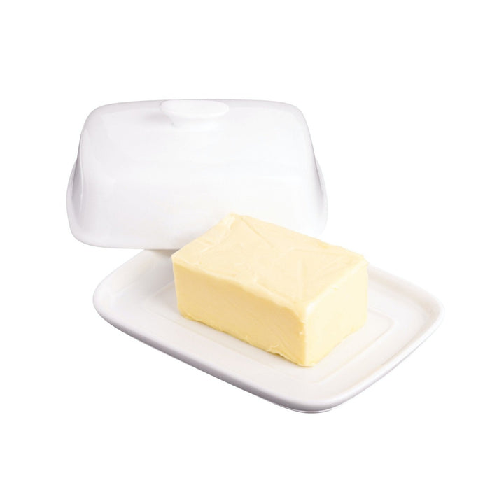 KitchenCraft White Porcelain Covered Butter Dish