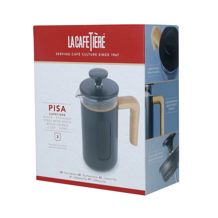 La Cafetiére Pisa Black Cafetiere - 3 Cup