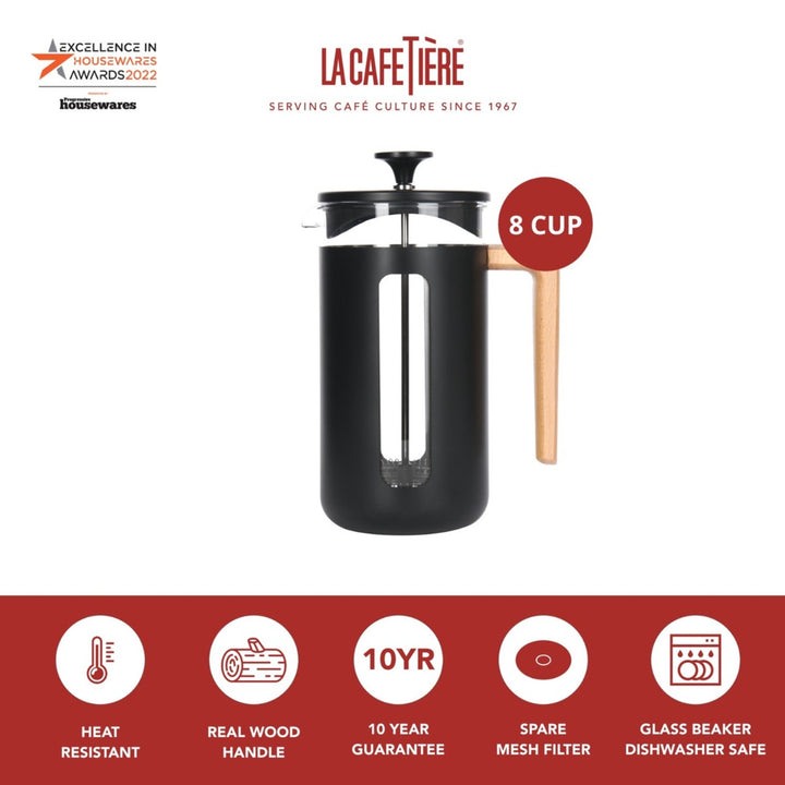 La Cafetiére Pisa Black Cafetiere - 8 Cup