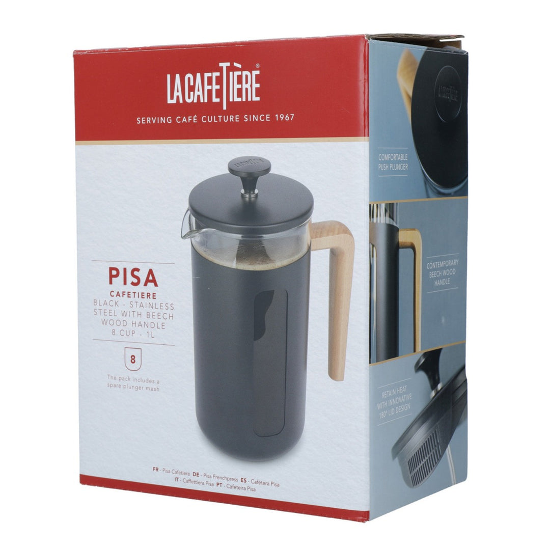 La Cafetiére Pisa Black Cafetiere - 8 Cup