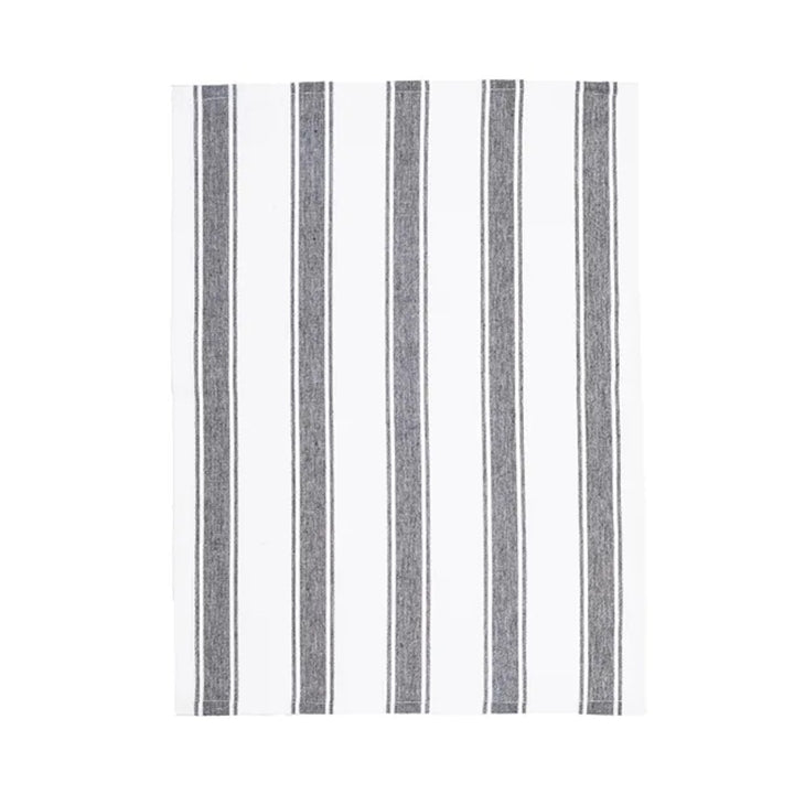 Le Chateau Woven Stripe Tea Towels Set - Black