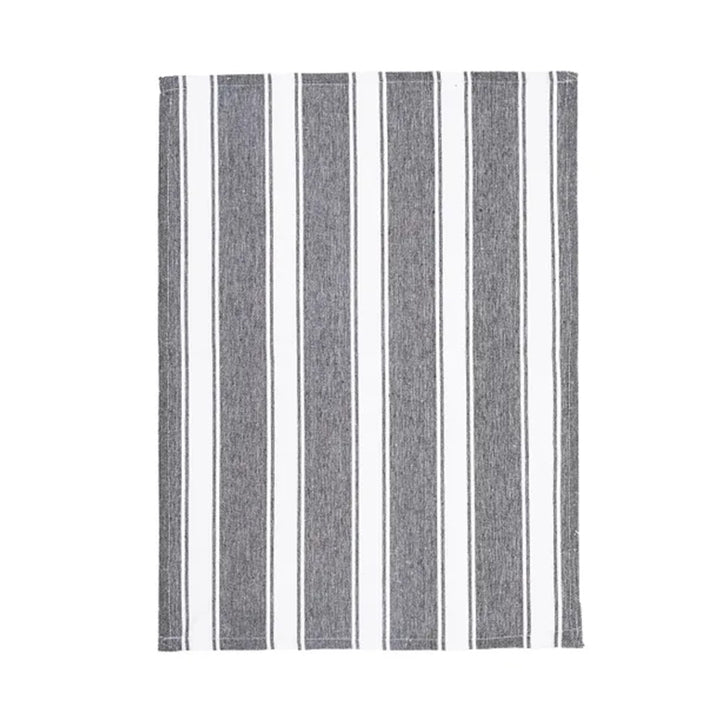 Le Chateau Woven Stripe Tea Towels Set - Black