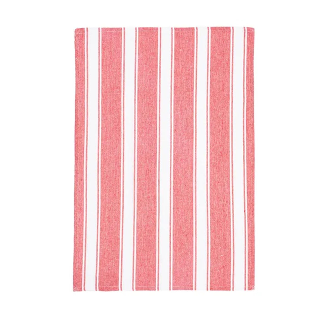 Le Chateau Woven Stripe Tea Towels Set - Red