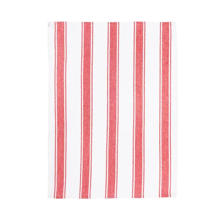 Le Chateau Woven Stripe Tea Towels Set - Red