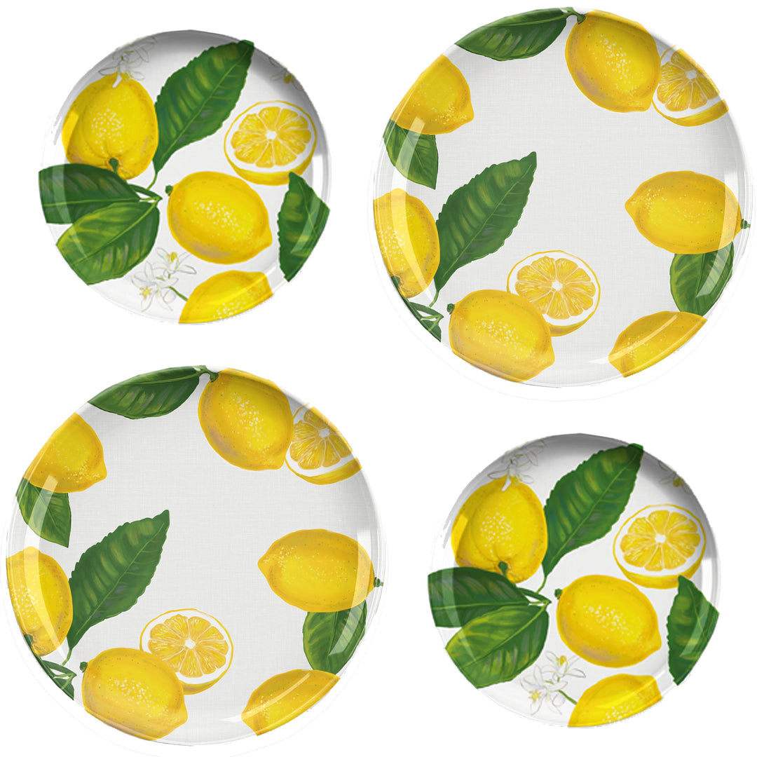 Lemon Fresh Melamine Dinner & Side Plate Set
