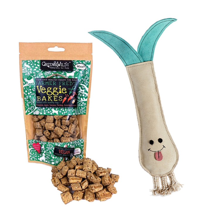 Green & Wilds Dog Gift Set - Lenny Leek & Treat Bag Option