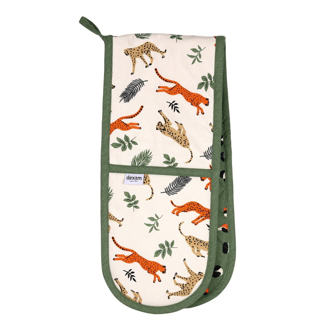 Dexam Leopard Print Double Oven Glove