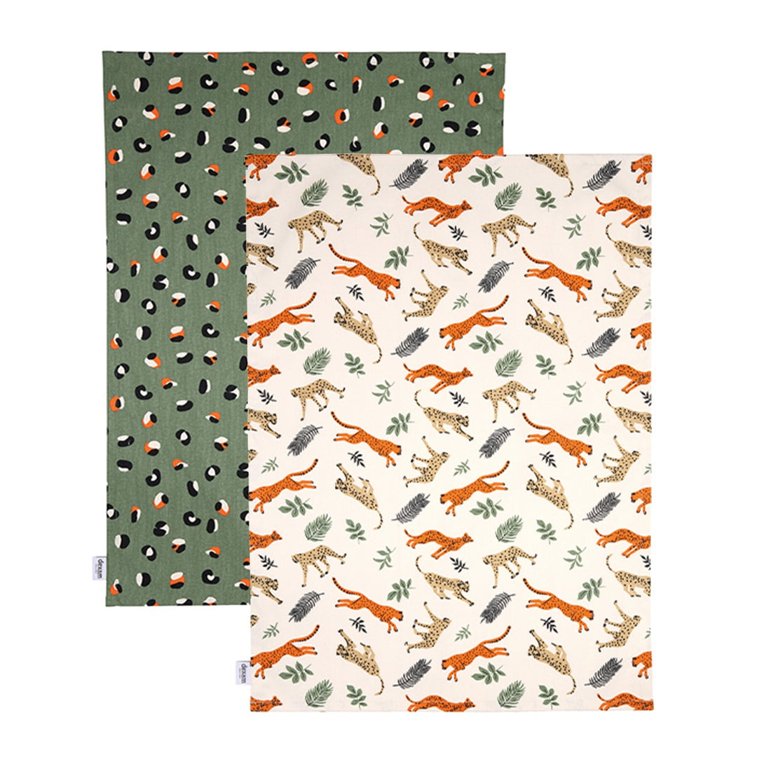 Dexam Leopard Print Tea Towels Set