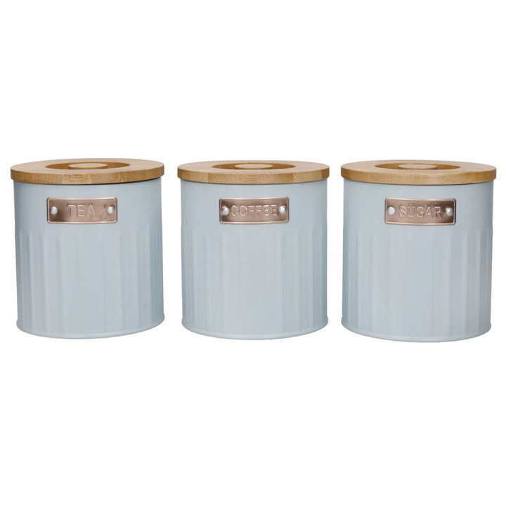 KitchenCraft Light Blue Tea, Coffee & Sugar Storage Canister Set