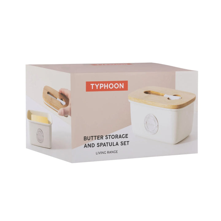 Typhoon Living Cream Butter Storage & Spatula Set