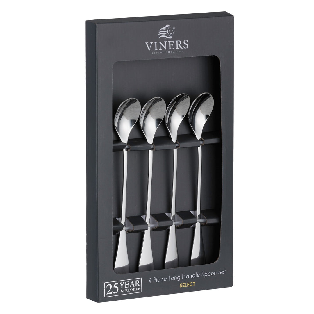 Set of silver spoons for eating ice cream sundaes