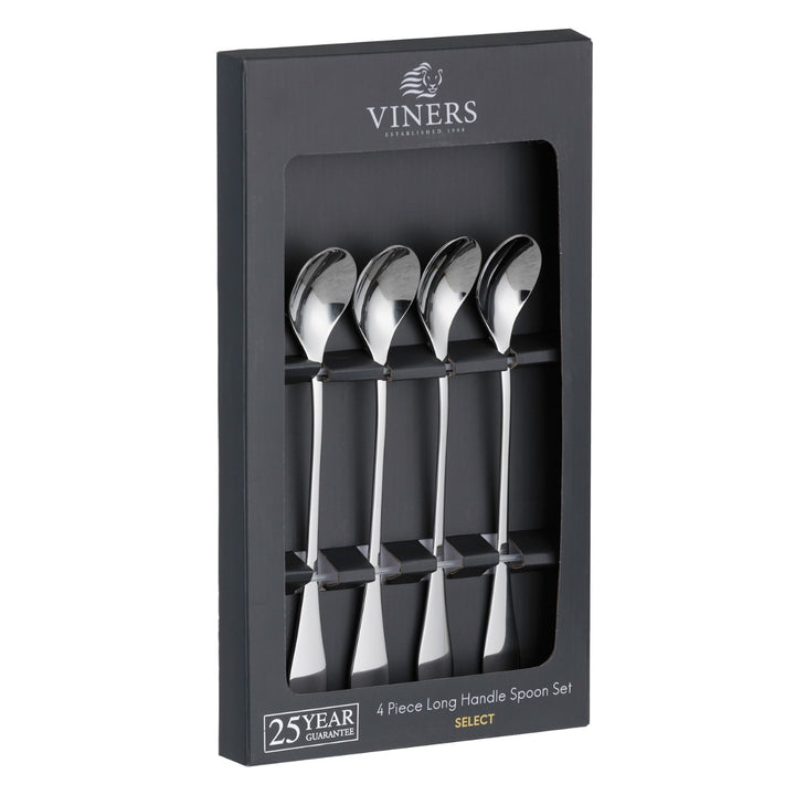 Set of silver spoons for eating ice cream sundaes