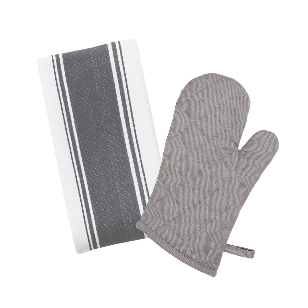 Dexam Love Colour Tea Towel & Oven Gauntlet Set - Slate Grey