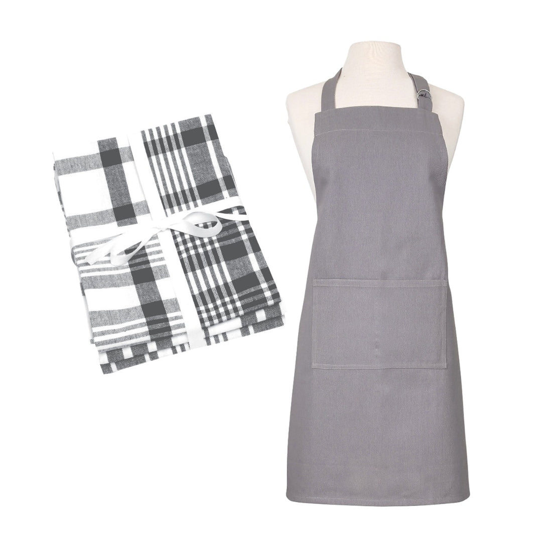 Dexam Love Colour Apron & Tea Towels Set - Slate Grey