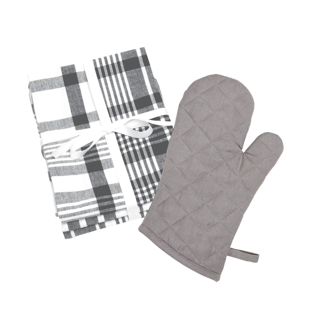 Dexam Love Colour Tea Towels & Oven Gauntlet Set - Slate Grey