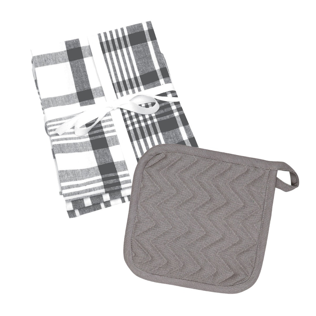 Dexam Love Colour Pot Grab & Tea Towels Set - Slate Grey