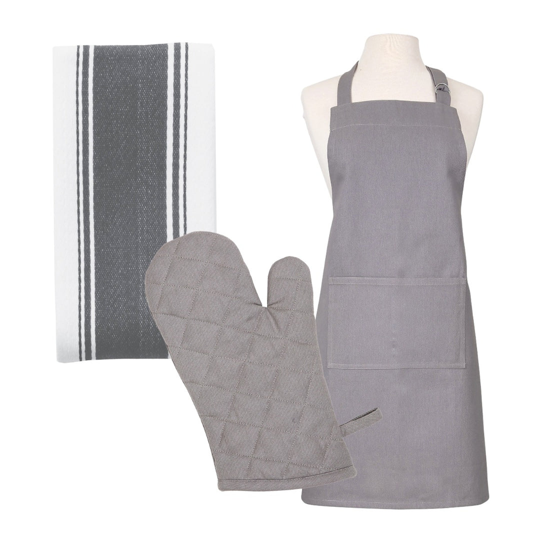 Dexam Love Colour Apron, Tea Towel & Oven Gauntlet Set - Slate Grey