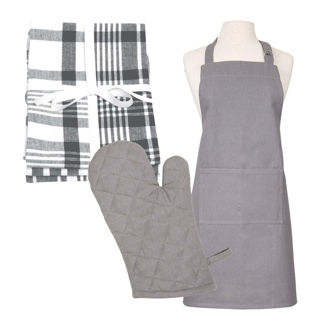Dexam Love Colour Apron, Tea Towels & Oven Gauntlet Set - Slate Grey