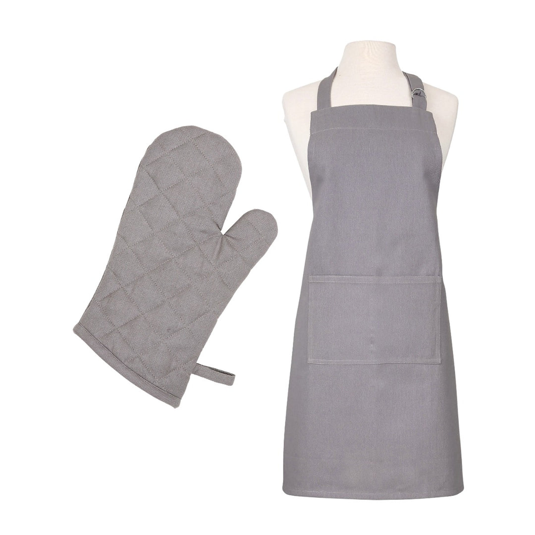 Dexam Love Colour Apron & Oven Gauntlet Set - Slate Grey