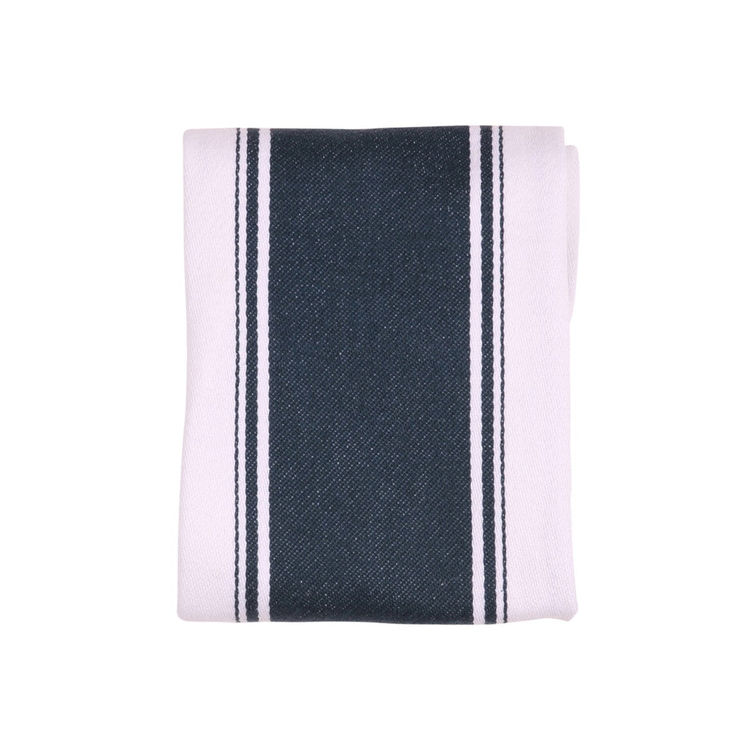 Tea towel white tea towel with a dark blue stripe