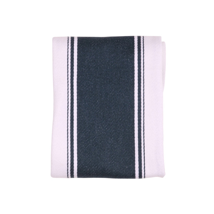 Tea towel white tea towel with a dark blue stripe