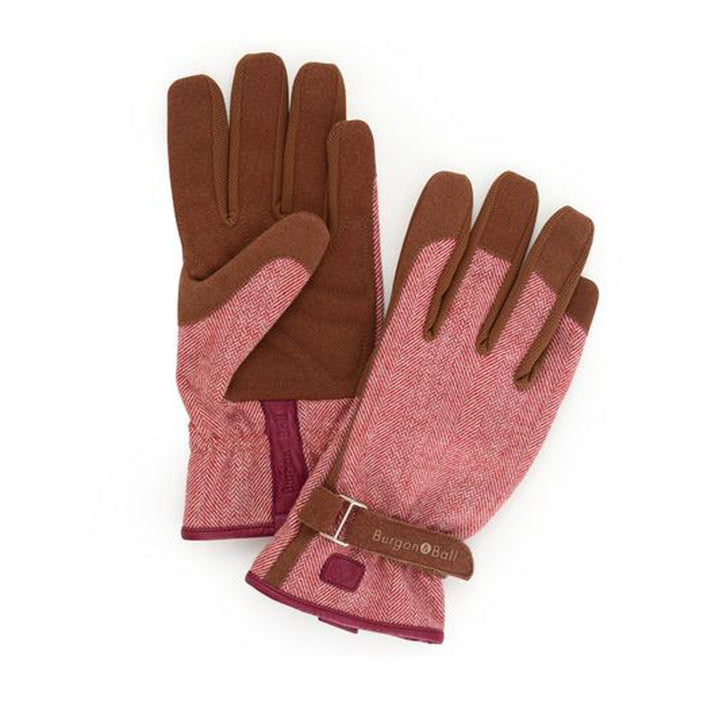 Burgon & Ball 'Love the Glove' Red Tweed Gardening Gloves - 2 Sizes