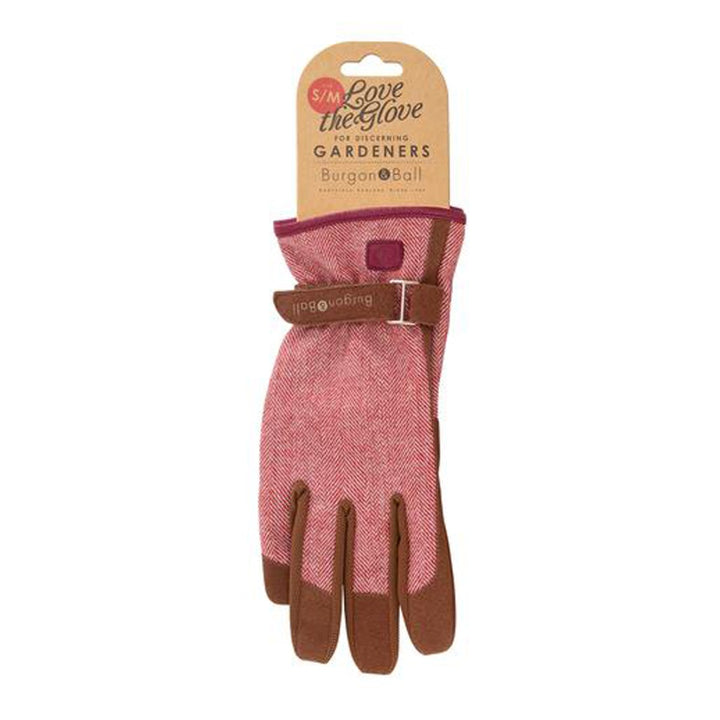 Burgon & Ball 'Love the Glove' Red Tweed Gardening Gloves - 2 Sizes